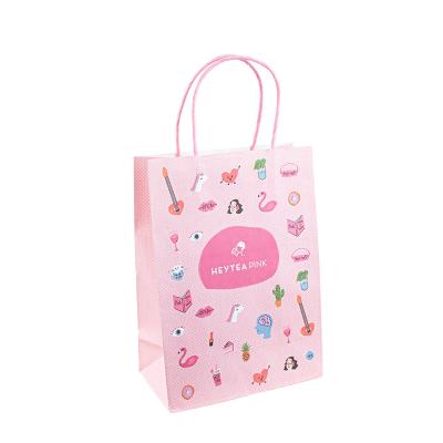 Food Grade Biodegradable Handle Paper Bags CMYK Or Pantone Color
