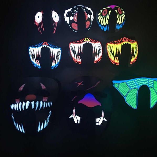 2018 hot sale light up led el mask for festival Parties high brightness masquerade costume Mask
