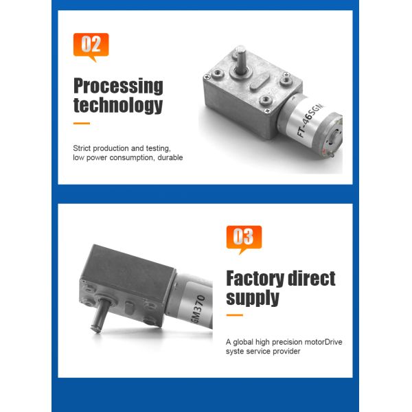 FT-46SGM370  6v 12v 24v 2-200rpm Dc Worm Gear Motor for Electric Glue Gun