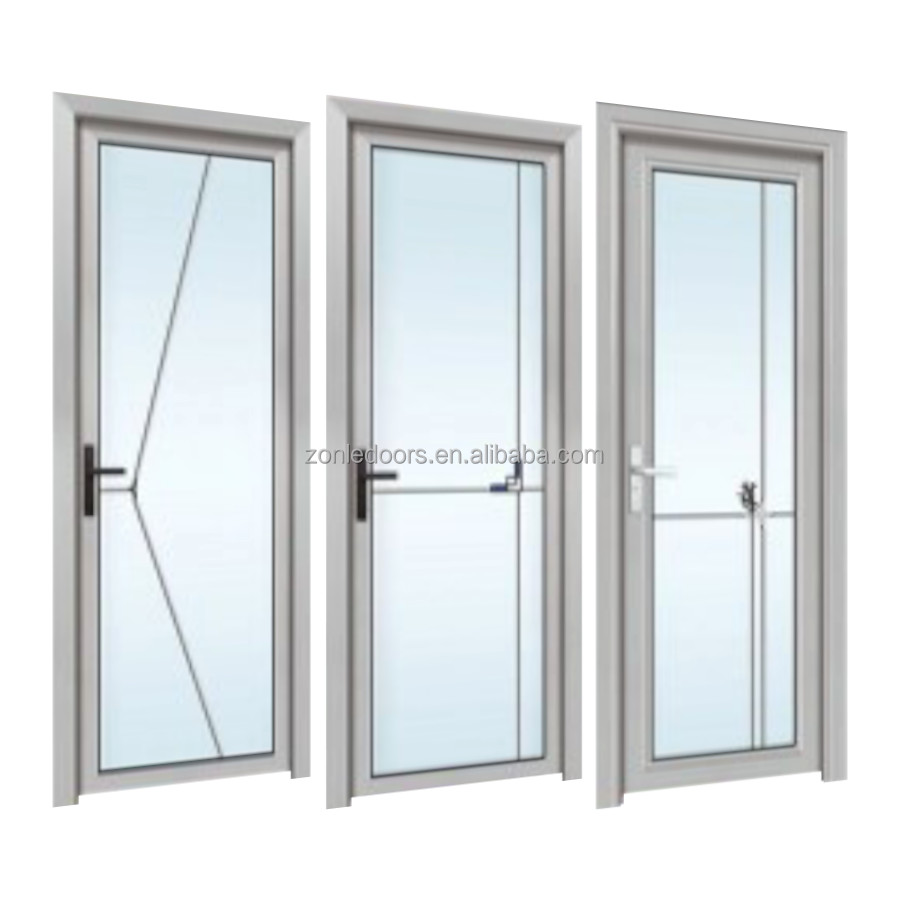 Modern Aluminum Frame Interior Swing Tempered Glass Bathroom Shower Door