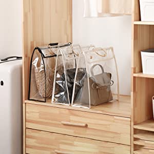 Fashionable Design Luxury PVC Handbag Purse, Organizer Dust Cover, Bag Protector, Magnetic Snap Closure