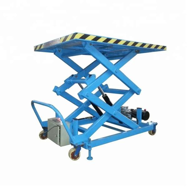 Tabela de elevação de tesoura exterior Potência 3kw Elevador hidráulico Trolley Cargo plataforma de elevação