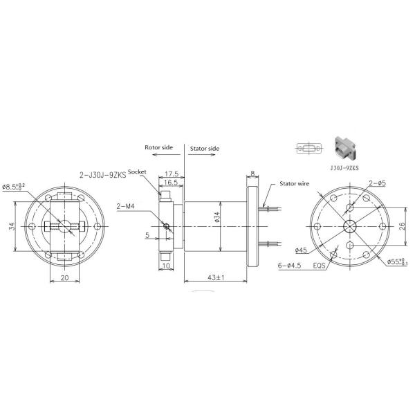 промышленная скважина кольца выскальзывания 2000rpm внутренняя 8.5Mm для воздухоплавательного