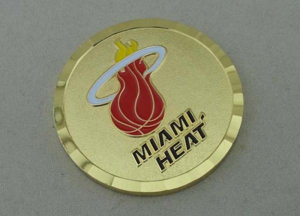 Hard Enamel Personalized Coins By Brass Stamped With Diamond Cut Edge