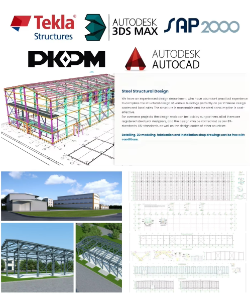 Modern Prefabricated Steel Structure Warehouse Buildings For Workshop Hall Office Use