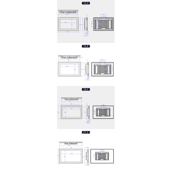 Капацитивный сенсорный экран 18,5 дюйма Промышленный планшетный компьютер с алюминиевым корпусом без вентилятора