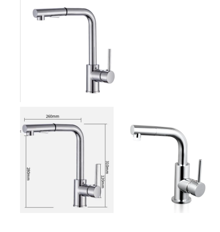 Forma de L puxar para fora lavatório lavatório bacia misturador torneira para cartucho de munição de argila