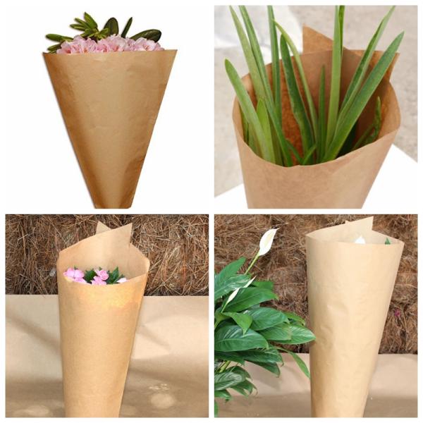 Wet Strength Brown Kraft Paper Roll 65gsm - 120gsm For Plant Protection Sleeves 40 фунтов до 80 фунтов влажная прочность крафт-бумага коричневый цвет для изготовления цветочных рукава