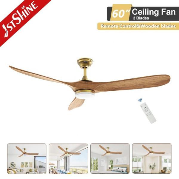 Moderno Design 1stshine LED Fabricação de ventilador de teto com dimmer de suporte e lâminas de madeira