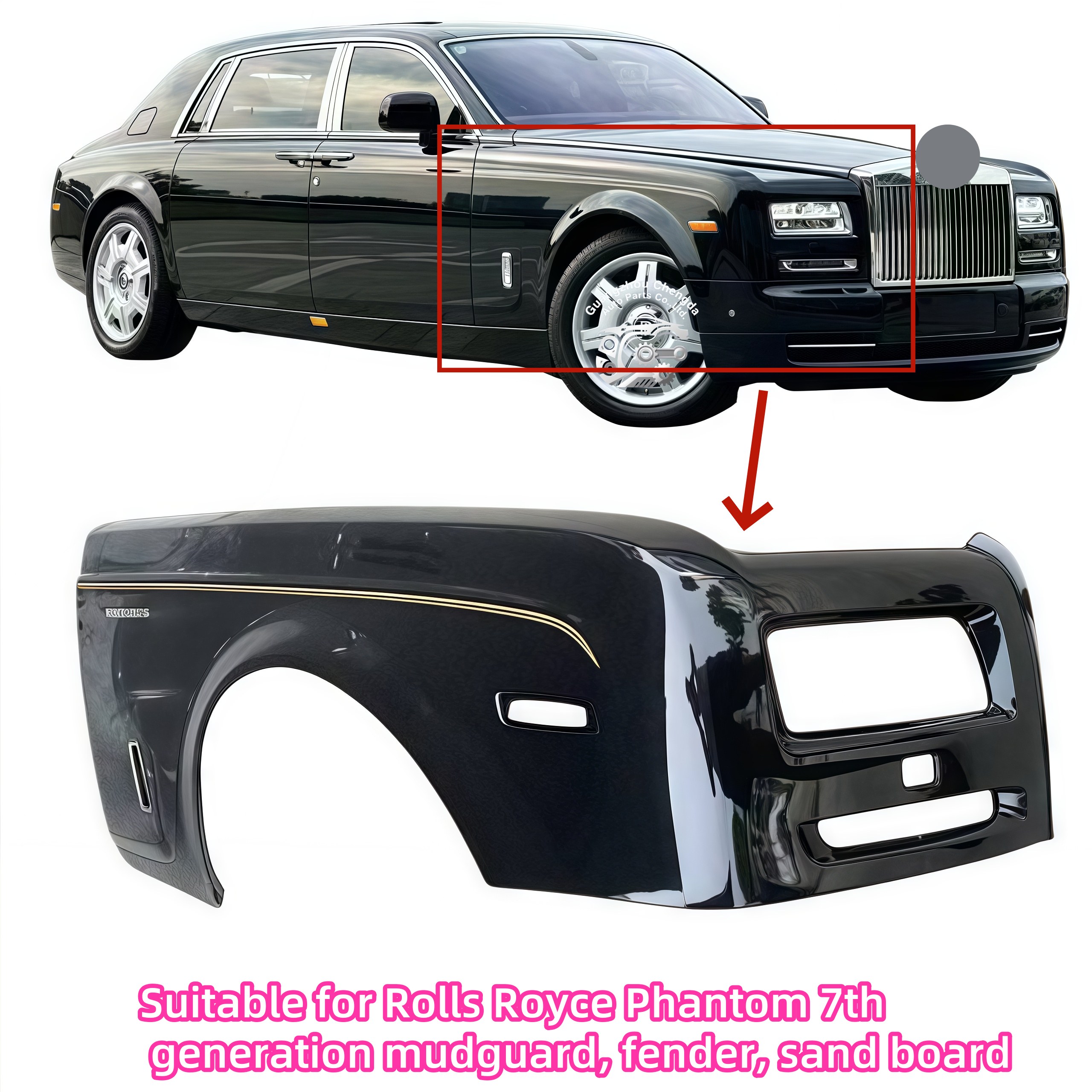 Genuine OEM Used Front Fender W/ Side Skirt Panel - for Rolls-Royce Ghost & Phantom I 2009-2016 Models Left/Right Side