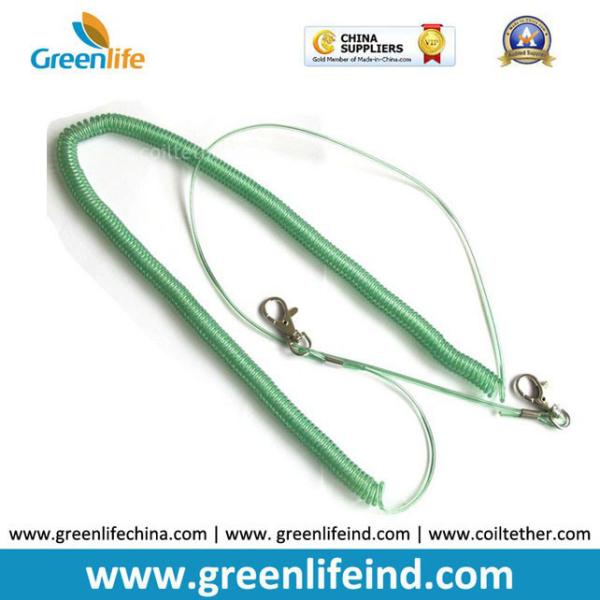 Sea Fishing Protection Coil Wire Leash Green Color