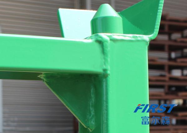 Green Powder Coated 1.5M Depth 60 Stackable Steel Pallets