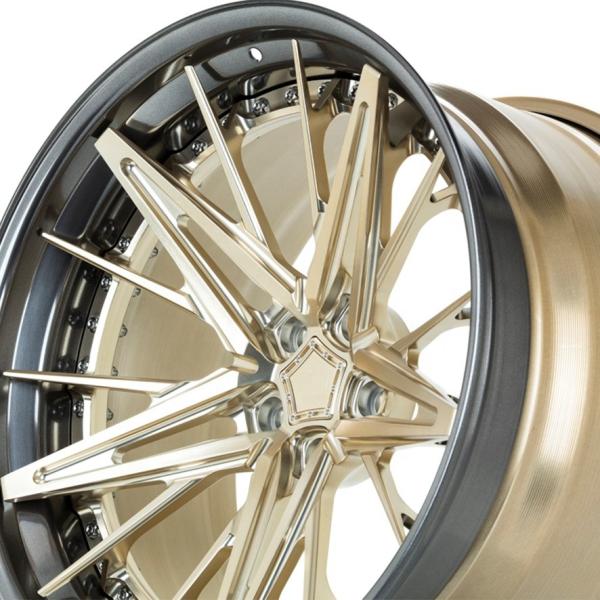 Customized 2 piece super deep dish concave brushed bronze polished wheel rim for sale
