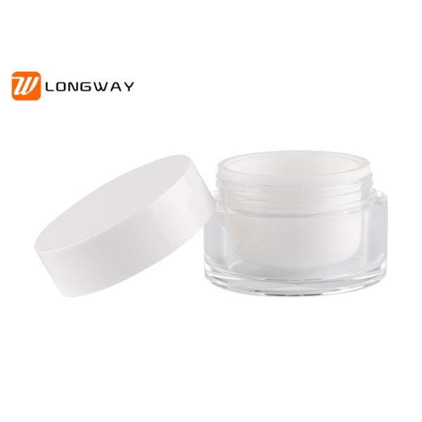 50ml acrylic double layer cream jar Unbreakable White Airless Pump Bottle , Empty Foundation Bottle With Pump