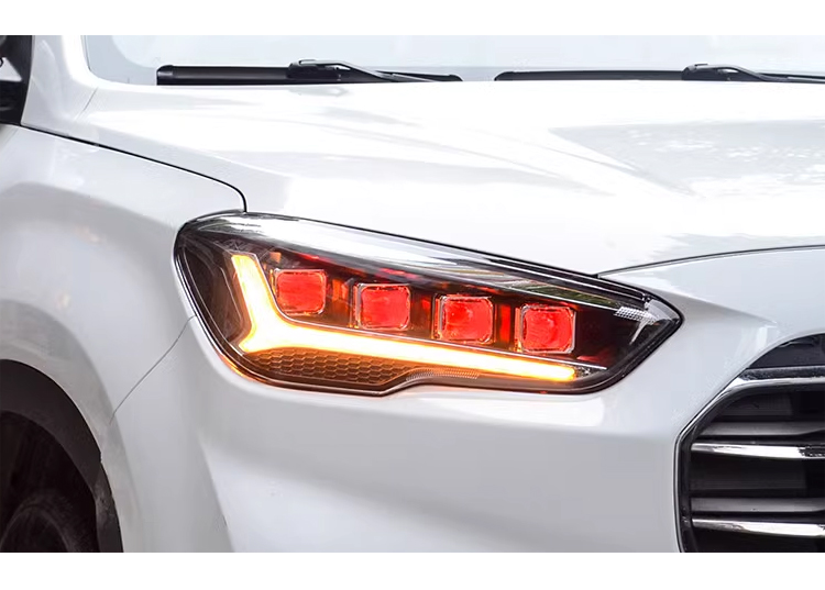 Hyundai IX35 Tucson 2018 2020 Accessories LED Head Lights Headlights Front Lmap Upgrade 4 Lens Demon LED Headlamps