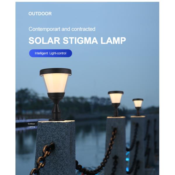 Aluminum Landscape Outdoor Garden Solar Light Light Control 3000k 6000k For Gate Pillar