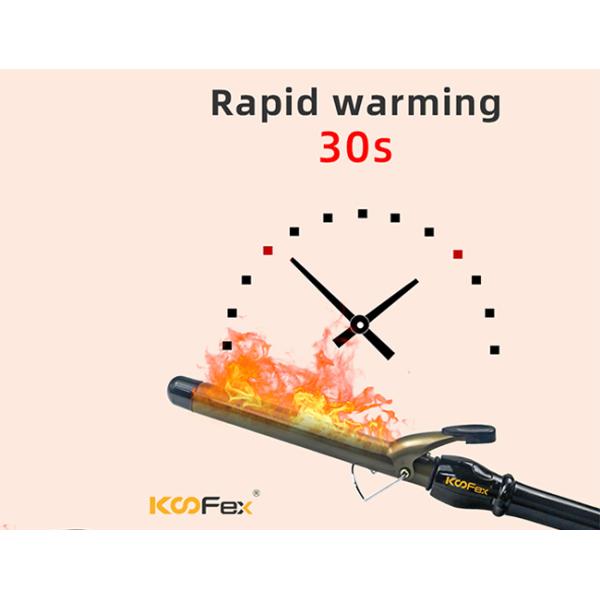 Anti Frizz Ceramic Hair Curling Wand , 60-120W Dual Voltage Curling Iron