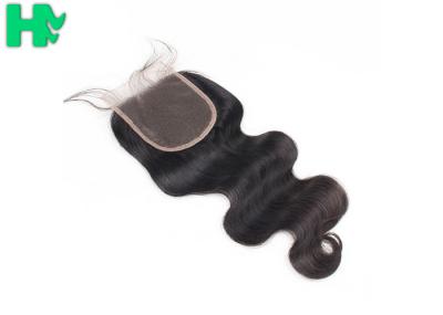 Grade 9A Human Hair Closure With Baby Hair Bleached Knots / Brazillian Body Wave