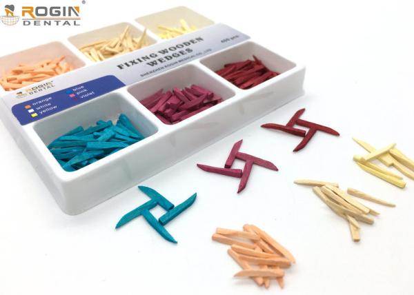 Disposable Dental Sectional Matrix System Wooden Wedges Dental Kit Colorful For Fixing Tooth