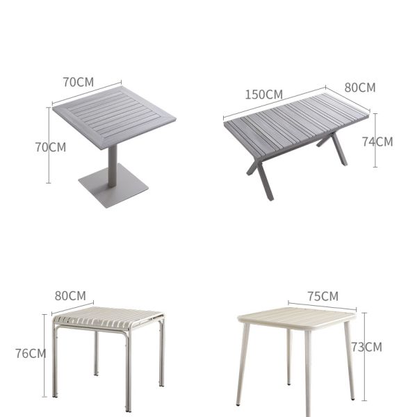 Aluminum Metal Patio Terrace Balcony Leisure Chair and Table Set Outdoor Armchairs