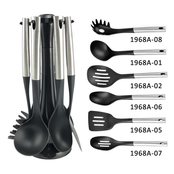Silk Printing Logo Kitchen Gadgets 6 pcs Wooden Kitchen Utensils Set for Home Kitchen