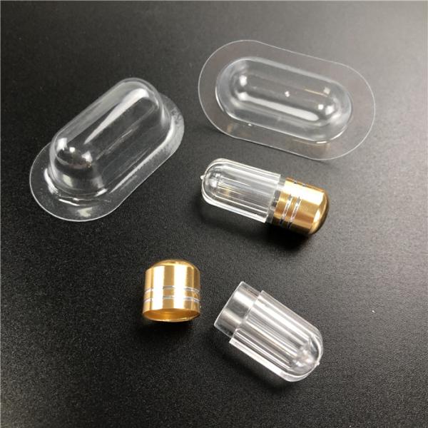 Pill Bottle Clear Small Capsule Bullet Shape Containers With Metal Cap For Rhino Pill