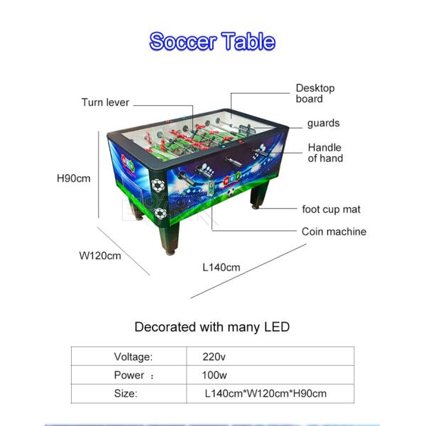 Hot Fantasy Football Soccer Table Coin Operated Two Player Competition
