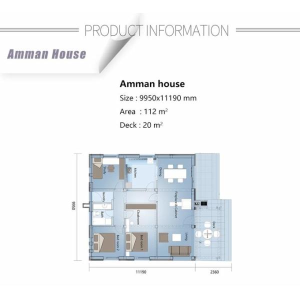 Мобильные жилые дома с прочной стальной структурой/светлые стальные стены, двухэтажная роскошная вилла