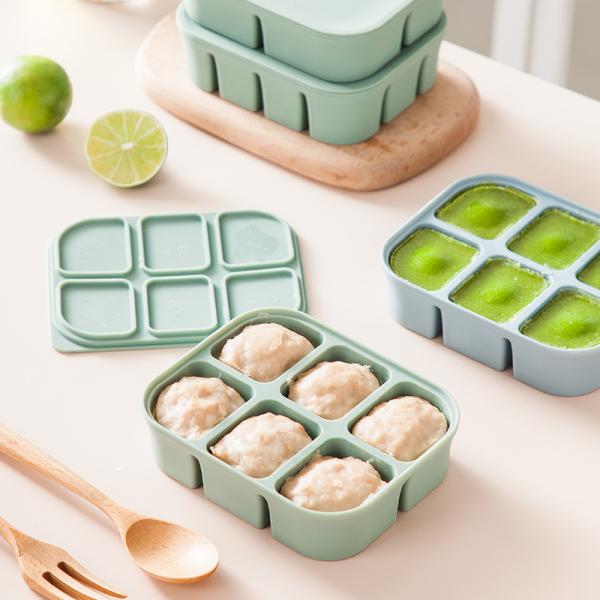Silicone Baby Food Storage Container Rectangle Shape Microwave Safe BPA Free Reusable