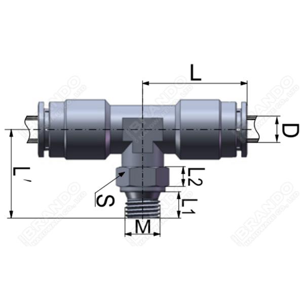 Шланг для подачи воздуха быстрый соединяет тройник 1/8
