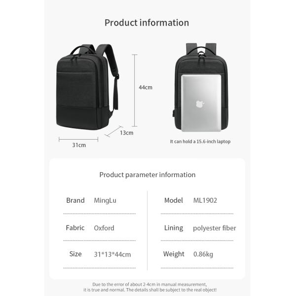 Factory wholesale waterproof USB Charging bagpack Notebook Laptop Back pack leisure travel USB Backpack bag school backpack