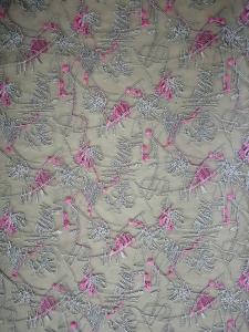 Tule floral africano Mesh Colored Embroidery Fabric do rosa