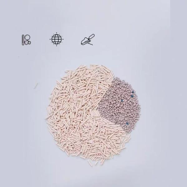 Arena para gatos mixta natural 100% biodegradable y sin polvo