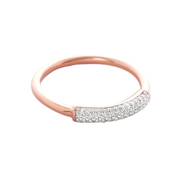 925 plata esterlina 18K dorado CZ anillo de apilamiento para mujeres