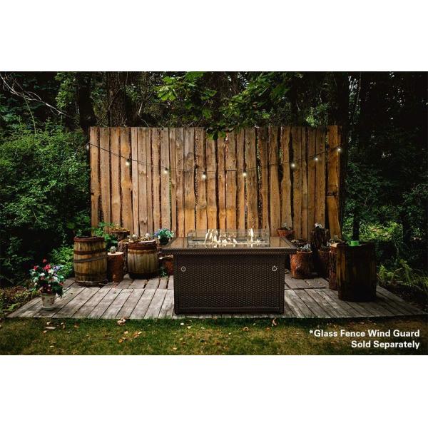 Stainless Steel Burner Square Outdoor Natural Gas Firepit Black All - Season