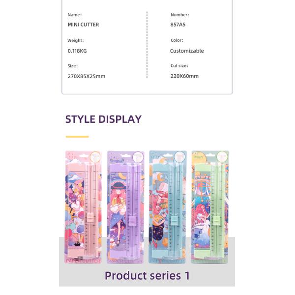 2022 Custom Cartoon A5 Mini Paper Trimmer 135g Desktop Cutter com design leve