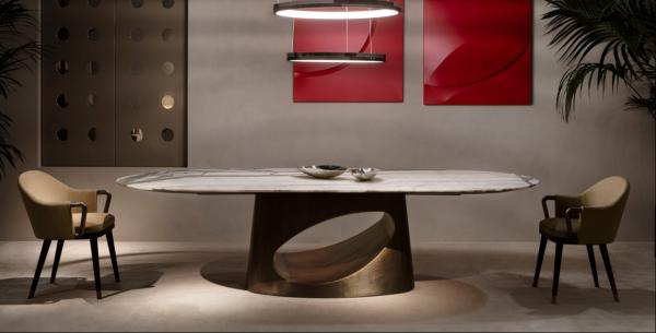 Italian Modern Luxury Sintered Stone Marble Metal Base Kitchen Dining Table Chair Set for Hotel Apartment Villa