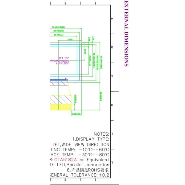 TFT LCD дисплей 1,5 дюйма RGB 8BIT с разрешением 480 * 240