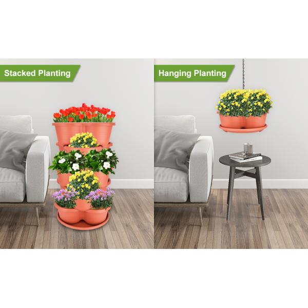 Stackable Planter, Vertical Garden Planter, Strawberry Planter, Indoor/Outdoor, 5 Tier Garden Tower, Herb Plant