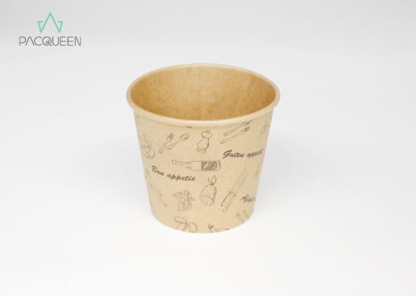 Disposable Takeaway Food Containers Brown / White Kraft Paper For Meal