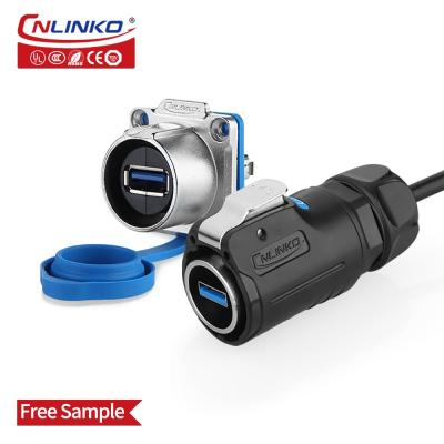 USB Plug Male Female USB3.0 Panel Mount Wall Mount Receptacle Dust Cover Waterproof IP68 LP24 Outdoor USB Connector