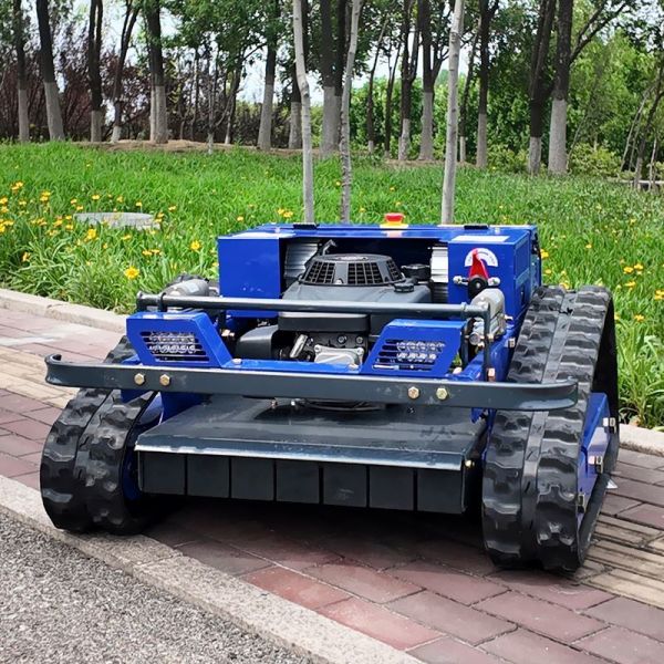 Fully Automatic Industrial & DIY Cordless Tracked Lawn Mower with Single Cylinder Engine and Remote Control Features
