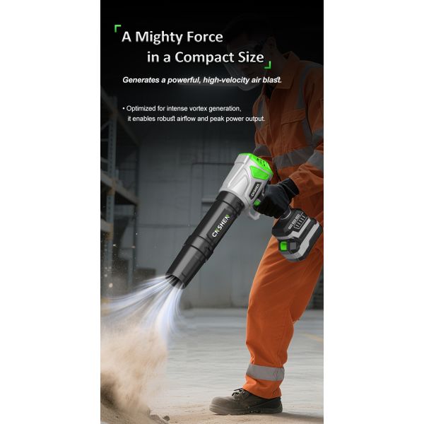 TurboBrushless Leaf Blower | 395 CFM & 22000 RPM Motor | 21V Cordless with 2 Batteries & Fast Charger
