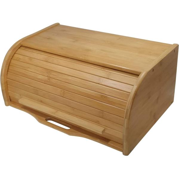 Caja de pan de bambú de madera de acacia grande de madera personalizada. Caja de contenedor de almacenamiento con tapa para cocina.