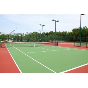 Portable Silicon PU Sports Flooring 5mm To 14mm Thick For Badminton Court