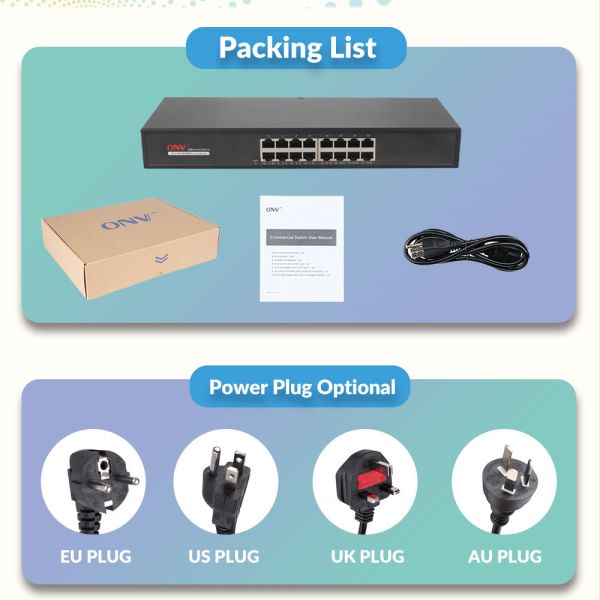 16 Port Gigabit Ethernet Switch With 4.1M Buffer Memory Plug And Play Operation
