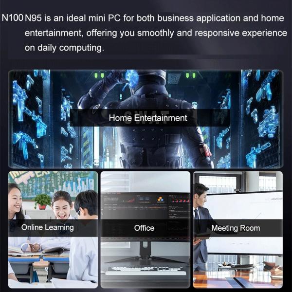 Intel Alder N Lake N95 Mini Computer Dual HDMI Single LAN DDR4 16G Mini PC portátil