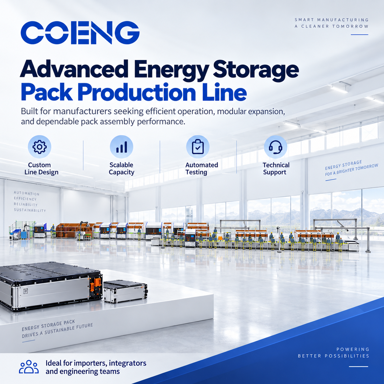 Fully Automatic Energy Storage PACK Production Line | Turnkey Battery Pack Manufacturing Solution | COENG
