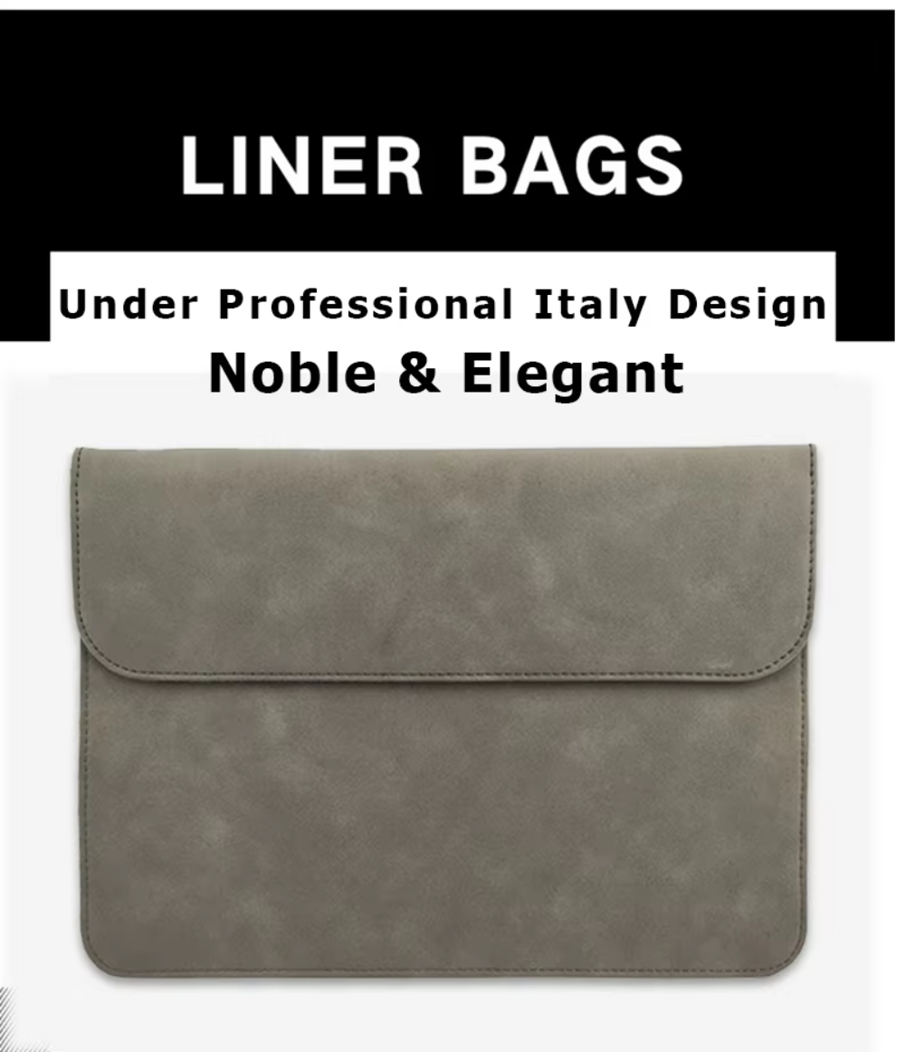 For Laudtec 15.6 Inch Leather Laptop Sleeve Simple Waterproof Protective Case Magnetic Closure Customized Design Office Use Wholesale OEM/ODM/Private Label