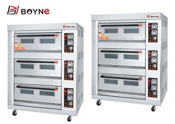 Plataforma três Tray Baking Oven Stainless Steel do gás três para a loja do pão